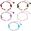 15Pcs 5 Styles Synthetic Turquoise & Natural Rose Quartz & Tiger Eye & Amethyst & Red Jasper Chips & Handmade Seed Beads Bracelet Making AJEW-SC0031-86-7