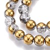 Electroplated Crackle Glass Beads Strands EGLA-N014-6mm-04-3
