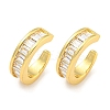 Brass Micro Pave Clear Cubic Zirconia Cuff Earrings for Women EJEW-C104-126G-1