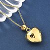201 Stainless Steel Textured Love Heart Pendant Necklaces for Women NJEW-Z069-01G-03-3