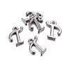 Gunmetal Plated Alloy Letter Pendants LS-PALLOY-P097-03-T-2