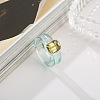 Rectangle Resin with Glass Finger Rings for Women LS-FS-WG96B1D-03-1