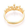 Crown Brass Micro Pave Cubic Zirconia Cup Peg Ring Settings LS-KK-N274-09G-3