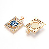 Brass Micro Pave Clear Cubic Zirconia Pendants for Women KK-T070-91A-08-2