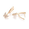 Brass Micro Pave Clear Cubic Zirconia Butterfly Hoop Earrings EJEW-T048-28G-3