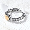 Brass Micro Pave Cubic Zirconia Cuff Rings RJEW-D313-02PG-3