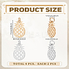 4Pcs 2 Colors 201 Stainless Steel Pendants STAS-LP0004-60-2
