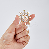 8Pcs 4 Style Crystal Rhinestone Helm Safety Pin Brooch JEWB-FH0001-21-3