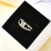 Square Brass Cat Eye Cuff Rings RJEW-G344-01G-03-3