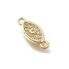 Brass Micro Pave Clear Cubic Zirconia Eye Connector Charms KK-D431-063G-2