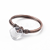 Natural Quartz Crystal Chips Finger Ring RJEW-L082-03R-02-3