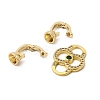 Rack Plating Brass Micro Pave Clear & Green Cubic Zirconia Fold Over Clasps KK-E034-54G-2