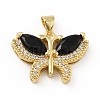 Brass Micro Pave Cubic Zirconia Pendants KK-B059-34G-2