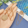 2Pcs Helm Zinc Alloy Hanging Chain Brooches with Crystal Rhinestone FIND-GF0006-83G-3