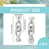 2Pcs 925 Sterling Silver Fold Oval Clasps STER-BC0003-45-2