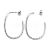 304 Stainless Steel Oval Stud Earrings EJEW-K295-02P-1