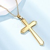 Cross 304 Stainless Steel Pendant Necklaces NJEW-H059-09G-1