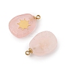 Natural Rose Quartz Pendants STAS-P380-77G-04-2