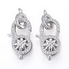 Brass Micro Pave Clear Cubic Zirconia Lobster Claw Clasps KK-K242-14P-1