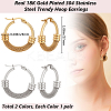 2 Pairs 2 Colors 304 Stainless Steel Mesh Chains Hoop Earrings EJEW-BBC0001-73A-2