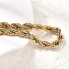 304 Stainless Steel Rope Chain Bracelets for Women BJEW-B140-03G-3