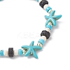Synthetic Turquoise & Natural Lava Rock Beads Stretch Bracelets for Men Women BJEW-JB11988-03-4