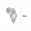 316L Surgical Stainless Steel & G23 Titanium & Crystal Rhinestone Flat Round Cartilage Earrings WGA7630-32-1