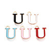 Rack Plating Alloy Enamel Pendants ENAM-T024-53U-G-1