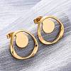 Ion Plating(IP)  304 Stainless Steel Stud Earrings EJEW-D281-21G-1