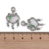 Brass & Shell & Clear Cubic Zirconia Pendants KK-G497-19P-3