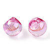 UV Plating Rainbow Iridescent Acrylic Beads OACR-G012-06F-3