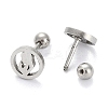Tarnish Resistant 201 Stainless Steel Cartilage Earrings for Mother's Day EJEW-R147-32-3