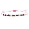 Natural & Synthetic Mixed Stones Round Bead Braided Bracelets NZ3307-3-1