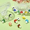 55Pcs 11 Colors Mushroom Handmade Lampwork Beads LAMP-CJ0001-47-5