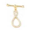 Brass Micro Pave Clear Cubic Zirconia Toggle Clasps KK-P234-66G-4