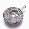 Natural Snowflake Obsidian Pendants G-F573-C09-3