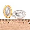 304 Stainless Steel Two Tone Oval Stud Earrings for Women EJEW-A136-01A-GP-5