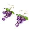 Grape Weave Glass Seed Beads Dangle Earrings EJEW-MZ00731-5