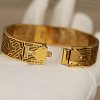 304 Stainless Steel Hollow Geometric Hinged Cuff Bangles for Women WG16A84-01-4