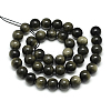 Natural Golden Sheen Obsidian Beads Strands X-G-S150-20-12mm-2