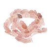 Raw Rough Natural Strawberry Quartz Beads Strands G-M453-C07-3