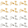 Unicraftale 40Pcs 2 Color 201 Stainless Steel Stud Earring Findings STAS-NB0001-71-1