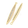 Brass Micro Pave Clear Cubic Zirconia Pendants KK-S386-25G-2
