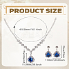 Brass Rhinestone Pendant Necklace & Stud Earring Sets SJEW-LP0001-51A-2