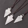 Natural Quartz Crystal Arrow Pendant Necklace NJEW-C031-02D-2