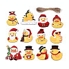 12Pcs Christmas UV Single Face Printed Wood Duck Pendant Decorations WOOD-N020-14-1