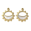 Flower with Lune 304 Stainless Steel Natural Paua Shell/White Shell Pendants Ion Plating(IP) STAS-U037-11G-01-1