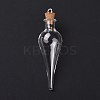 Teardrop Glass Cork Bottle Big Pendants LS-AJEW-A041-01C-1