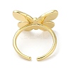 Butterfly Rack Plating Brass Cuff Finger Rings For Women RJEW-C114-04G-3