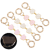 WADORN 2 Sets 2 Style Alloy Enamel Flower Link Bag Strap Extenders FIND-WR0006-31-1